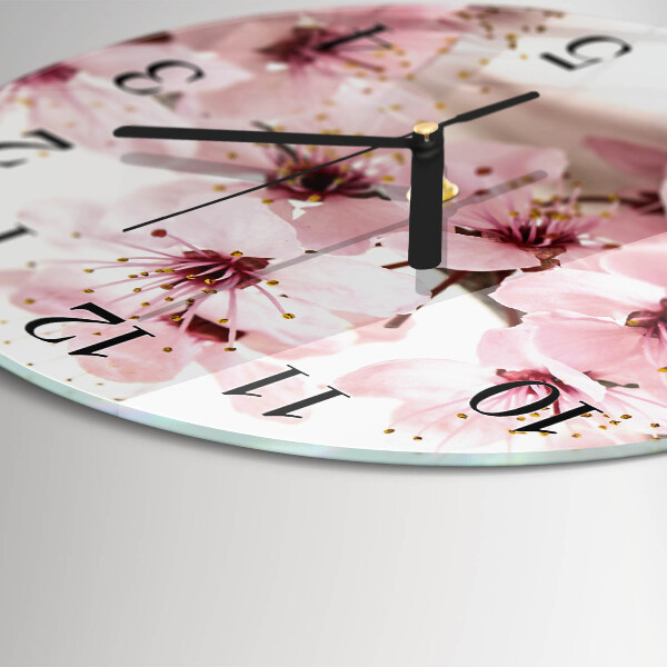 Wanduhr rund Blumen