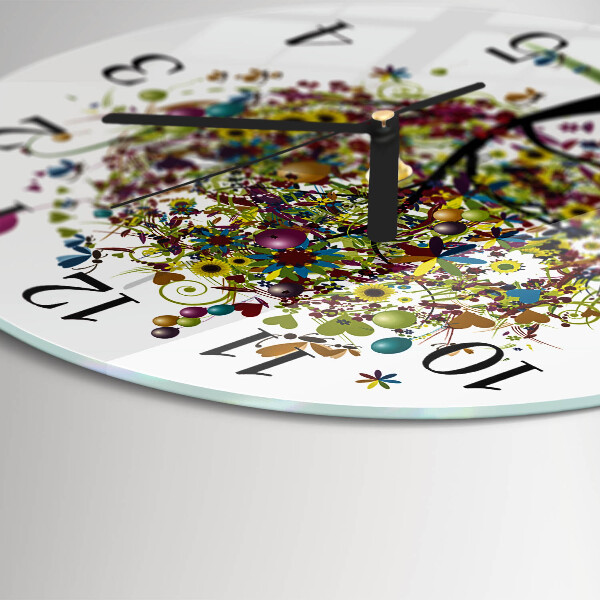 Wanduhr rund Bunter Baum