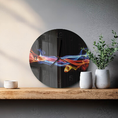 Wanduhr rund Abstrakter Rauch