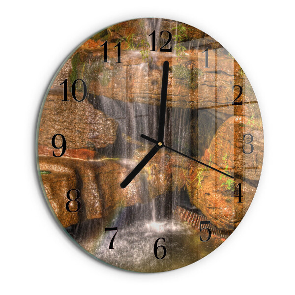 Wanduhr rund Wasserfall