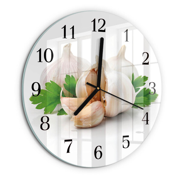 Wanduhr rund Knoblauch