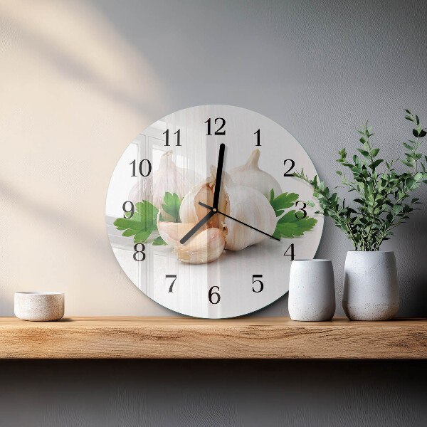 Wanduhr rund Knoblauch