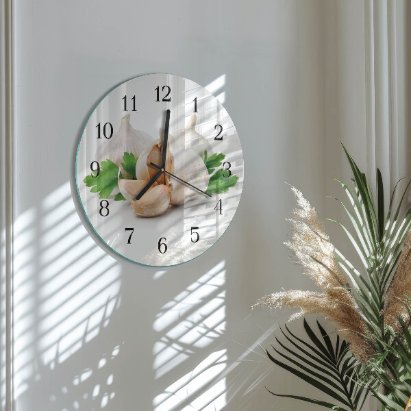 Wanduhr rund Knoblauch