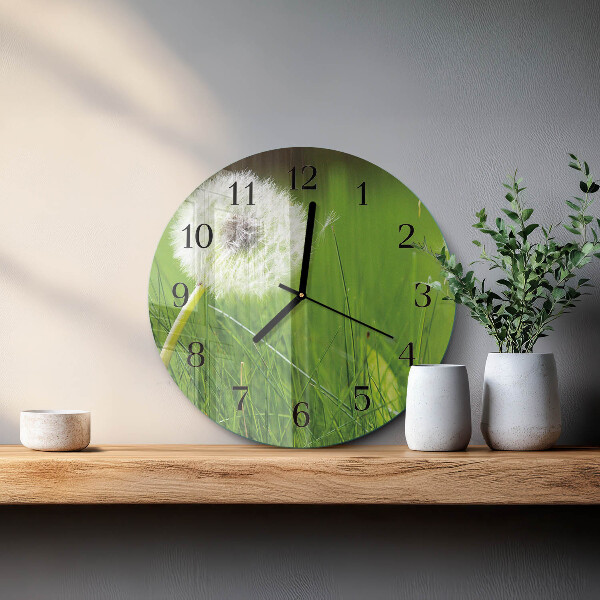 Wanduhr rund Löwenzahn