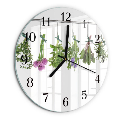Wanduhr rund Kräuter