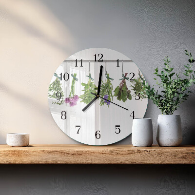 Wanduhr rund Kräuter