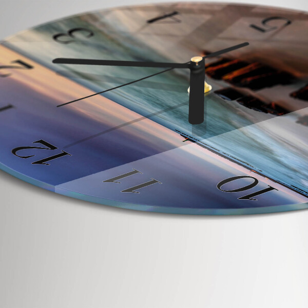 Wanduhr rund Strand Meer