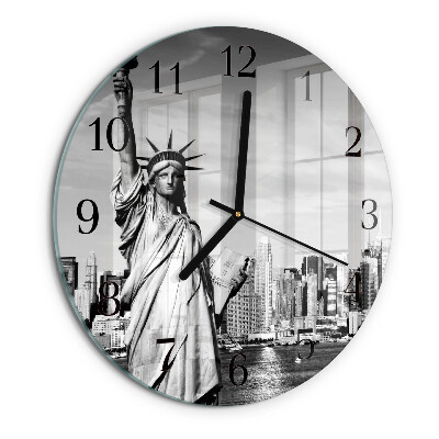 Wanduhr rund Freiheitsstatue