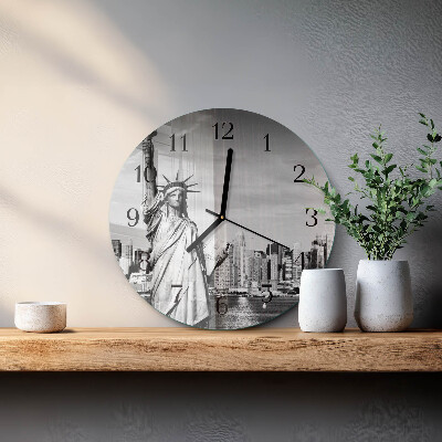 Wanduhr rund Freiheitsstatue