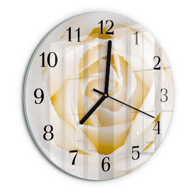 Wanduhr rund Rose
