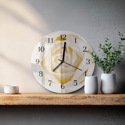 Wanduhr rund Rose