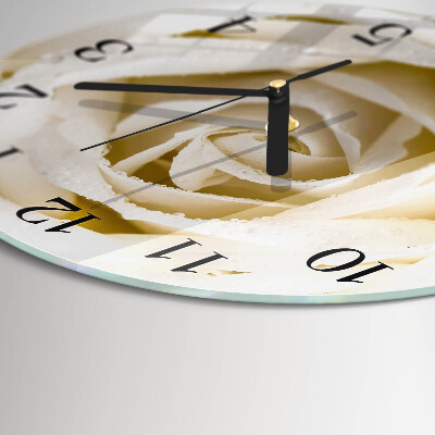 Wanduhr rund Rose