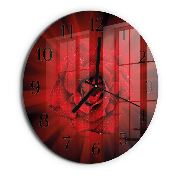 Wanduhr rund Rose