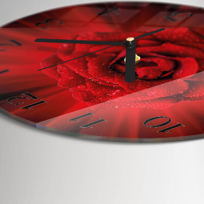 Wanduhr rund Rose