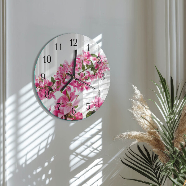 Wanduhr rund Blumen