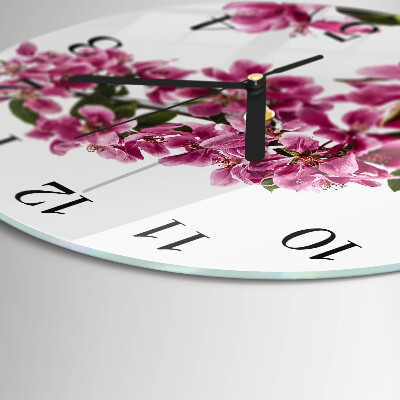 Wanduhr rund Blumen