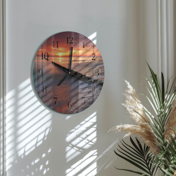 Wanduhr rund Sonne des Meeres