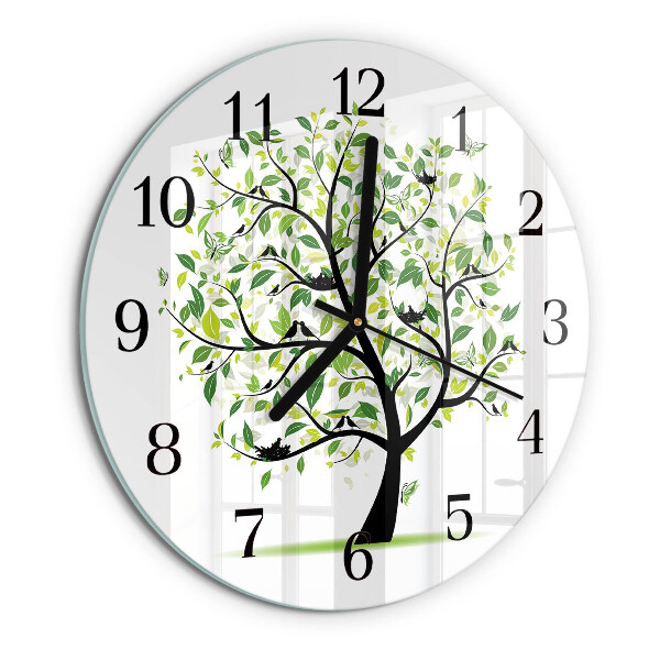 Wanduhr rund Baum