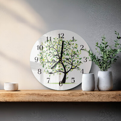 Wanduhr rund Baum