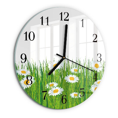 Wanduhr rund Gänseblümchen