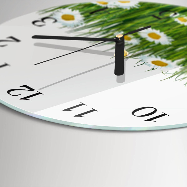 Wanduhr rund Gänseblümchen