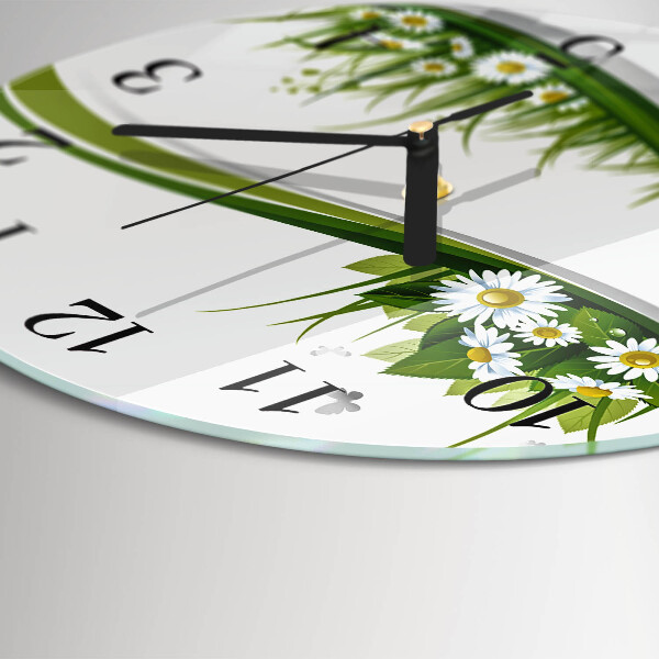 Wanduhr rund Gänseblümchen