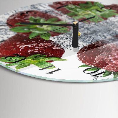 Wanduhr rund Erdbeeren