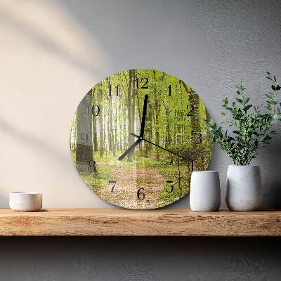 Wanduhr rund Wald