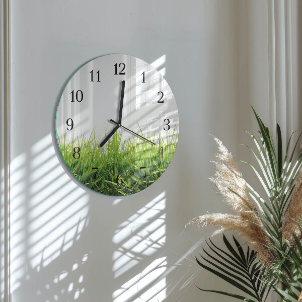 Wanduhr rund Gras