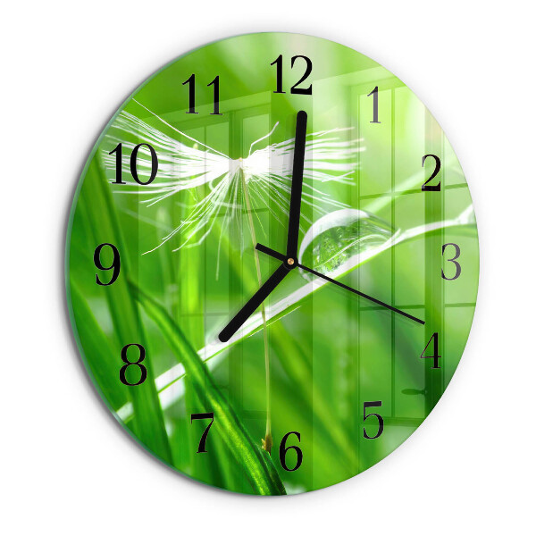 Wanduhr rund Gras