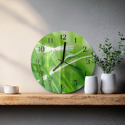 Wanduhr rund Gras