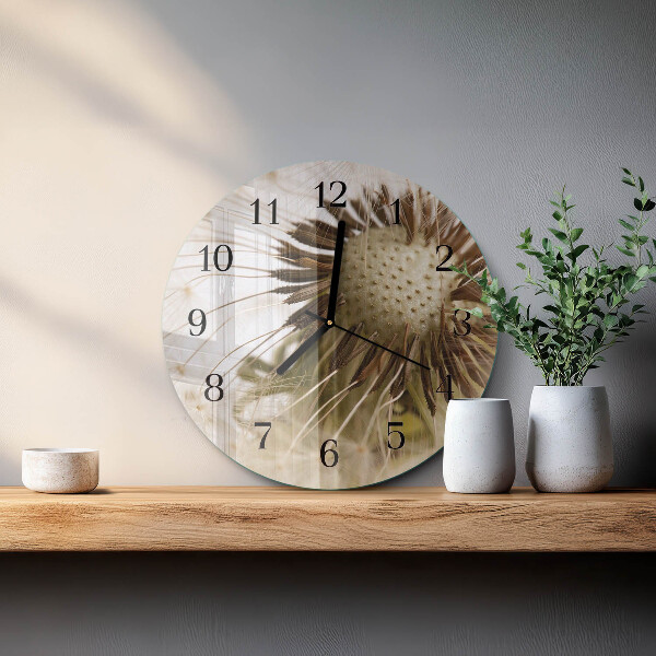 Wanduhr rund Löwenzahn