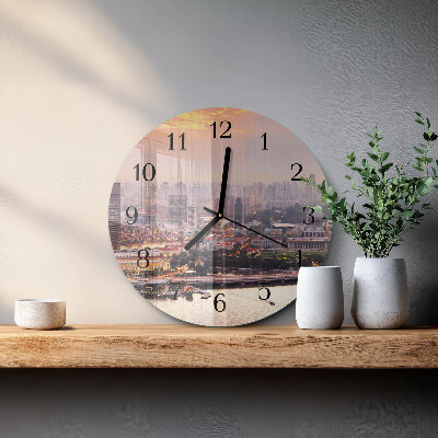 Wanduhr rund Stadt