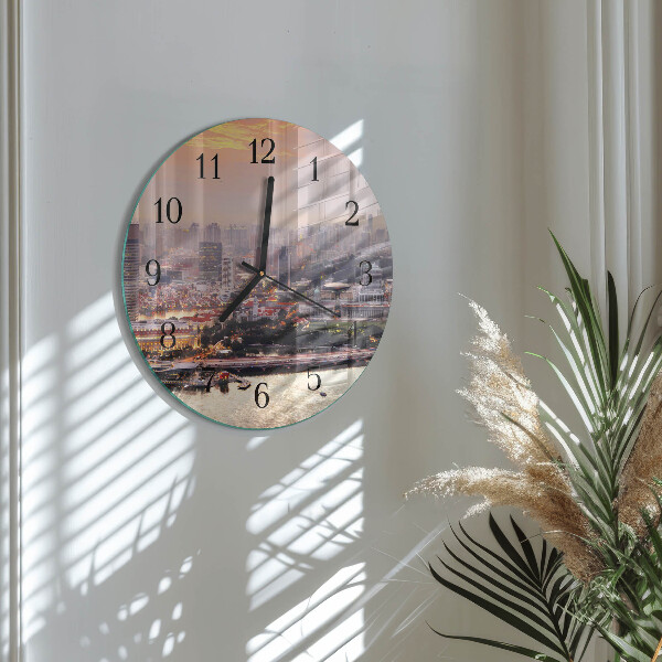 Wanduhr rund Stadt
