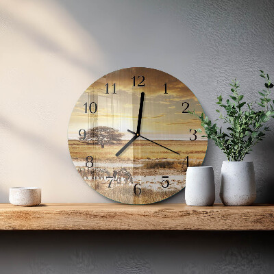Wanduhr rund Zebras