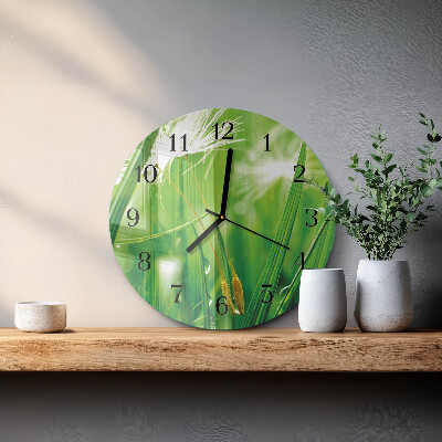 Wanduhr rund Gras