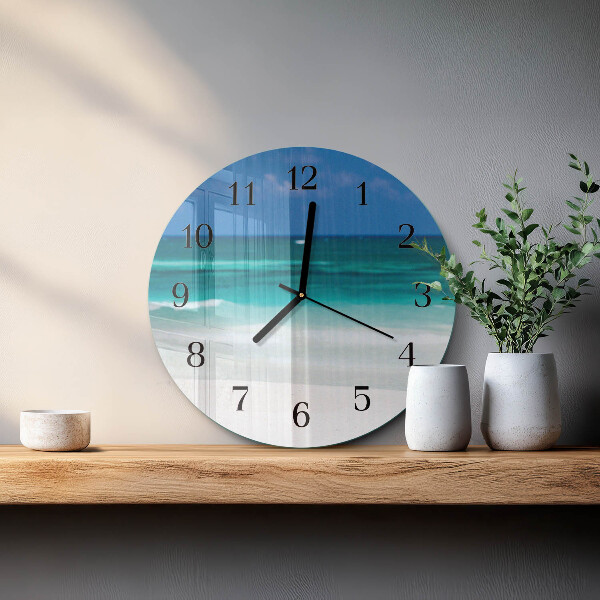 Wanduhr rund Strand Meer