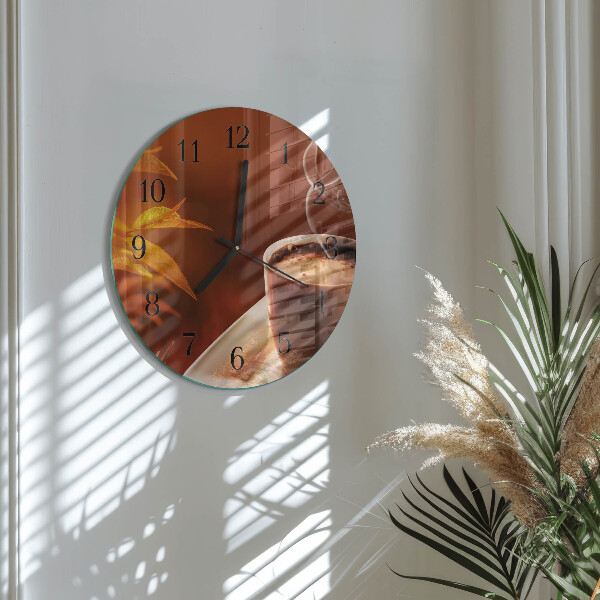 Wanduhr rund Kaffee