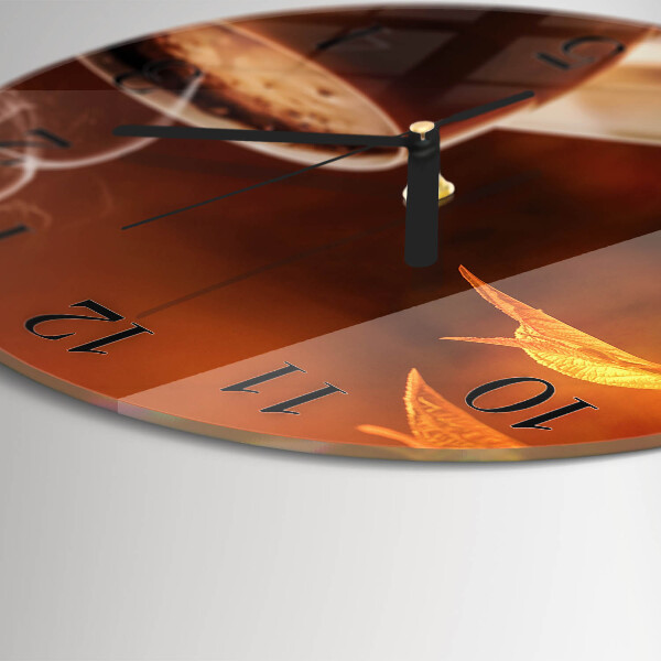 Wanduhr rund Kaffee