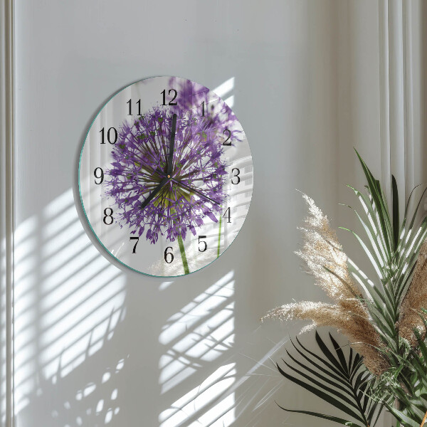 Wanduhr rund Blume