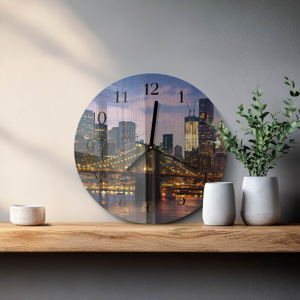 Wanduhr rund Horizontale Brücke