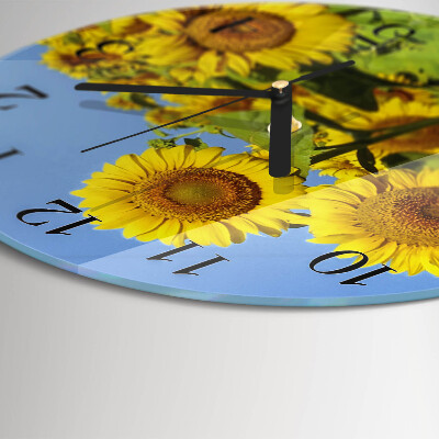 Wanduhr rund Sonnenblumen