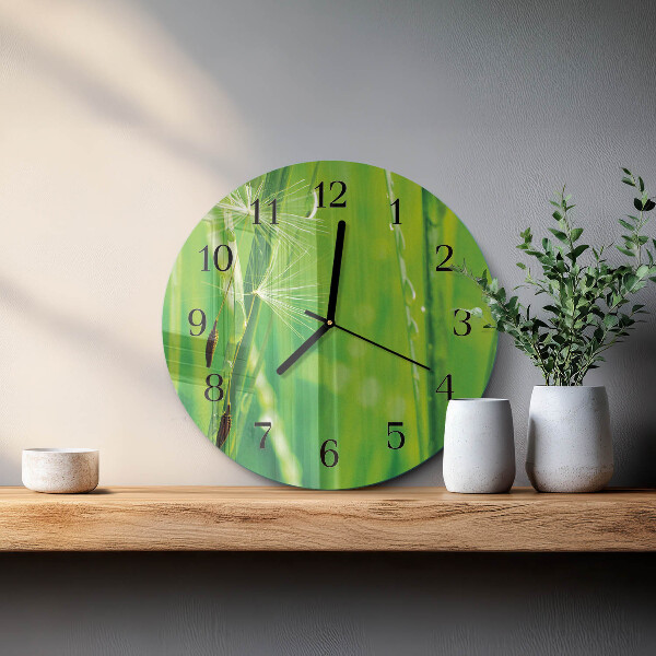 Wanduhr rund Gras