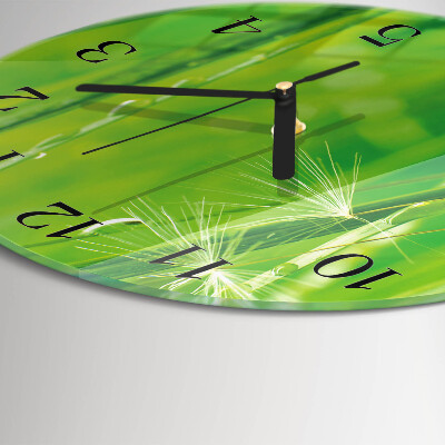 Wanduhr rund Gras