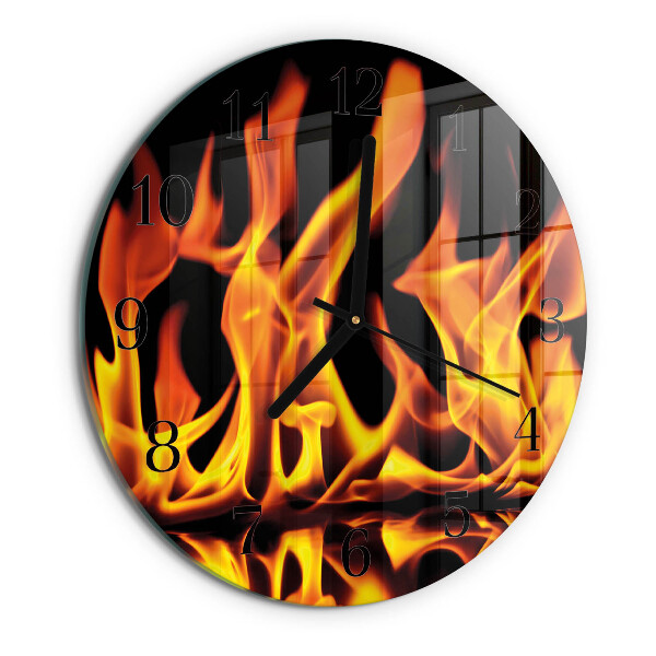 Wanduhr rund Feuer