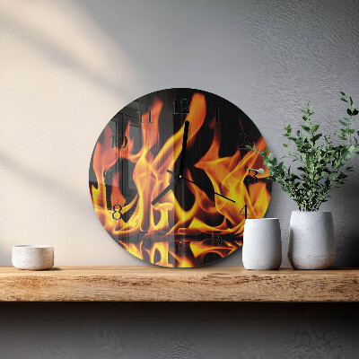 Wanduhr rund Feuer