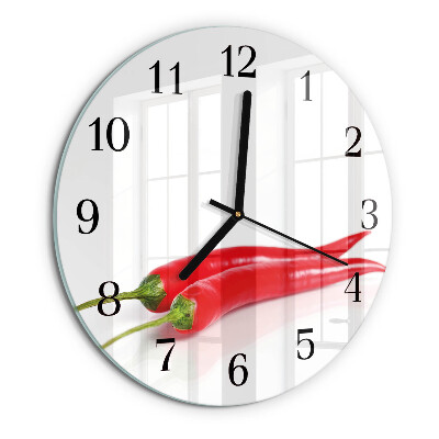 Wanduhr rund Chilischoten
