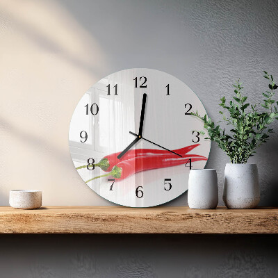 Wanduhr rund Chilischoten