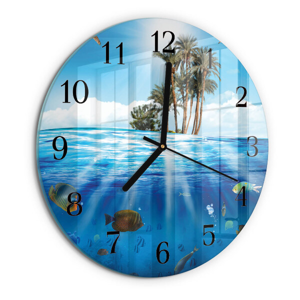 Wanduhr rund Fischinsel