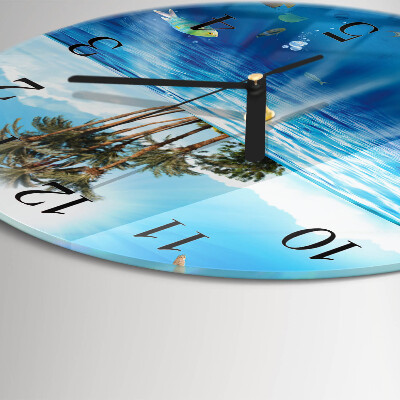 Wanduhr rund Fischinsel